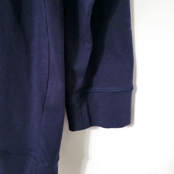 Eileen Fisher Womens Organic Cotton Tunic Top Sz M Long Sleeve Navy Quiet Luxury - Picture 4 of 9